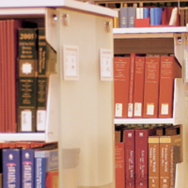 Cantilever Library Shelving with Acrylic End-Panels