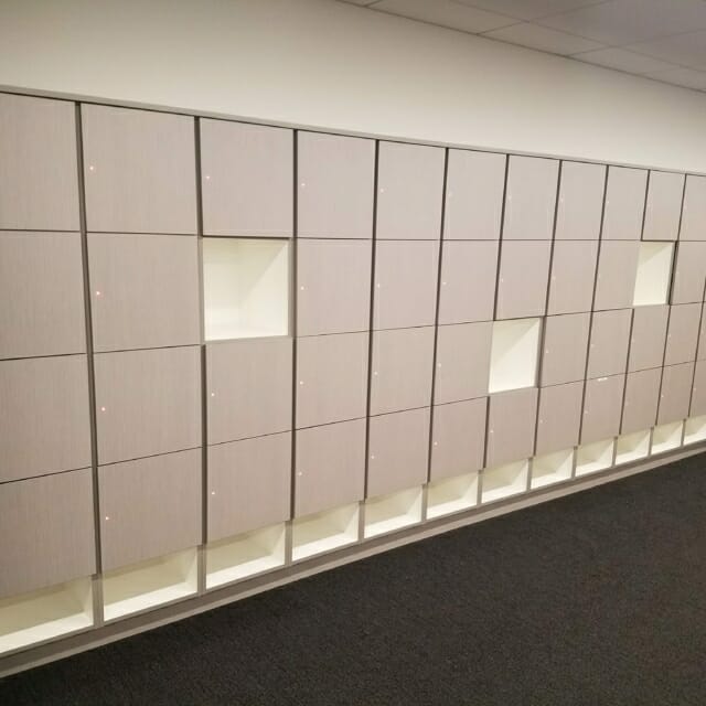 Workplace RFID Locks on Laminate Lockers