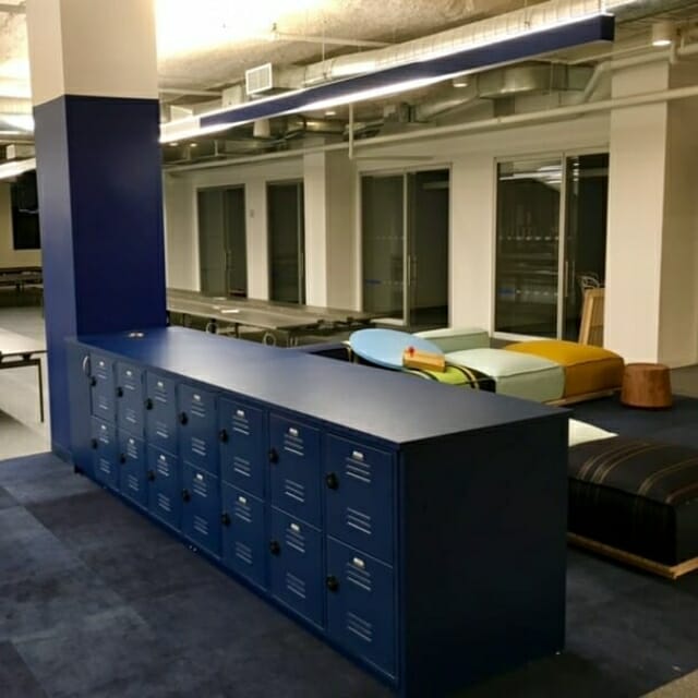 Steel Day Use Lockers within laminate island
