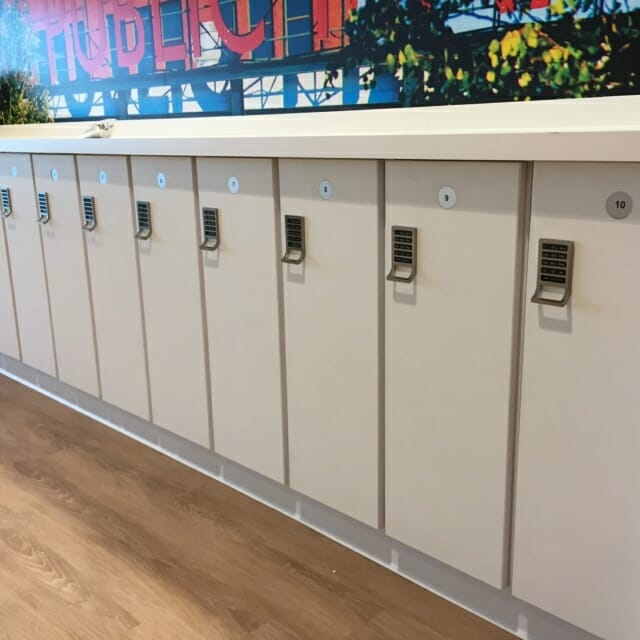 laminate day use lockers hamilton casework - islands