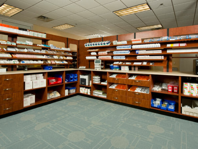 Pharmacy casework retail hospital secure drug storage