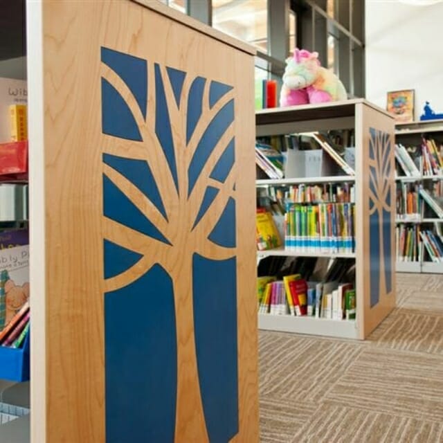 Library Shelving with Designer End-Panels